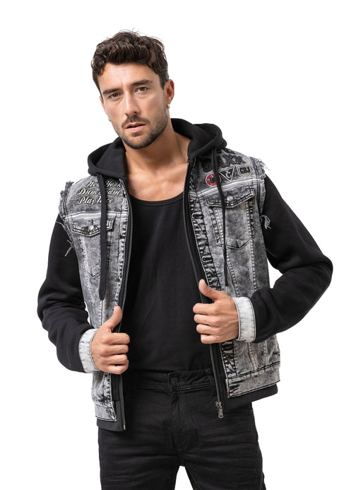 CJ287 Men's jacket hoods in a cool look