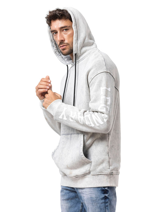 CL597 Men’s Hoodie Sweatshirt with Sleeve Print and Kangaroo Pocket