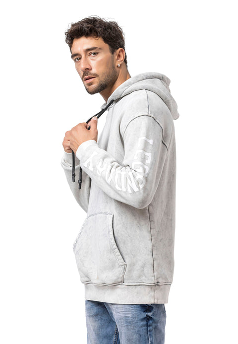 CL597 Men’s Hoodie Sweatshirt with Sleeve Print and Kangaroo Pocket