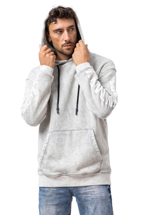 CL597 Men’s Hoodie Sweatshirt with Sleeve Print and Kangaroo Pocket