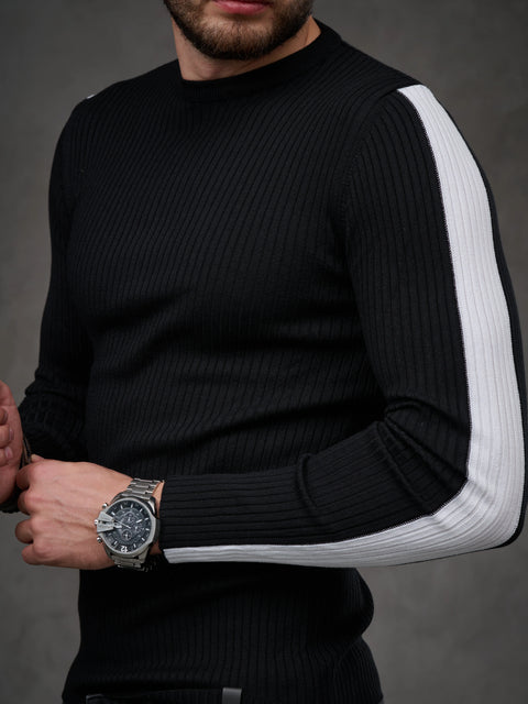 CP194 Striped Sleeve Knitwear Sweater