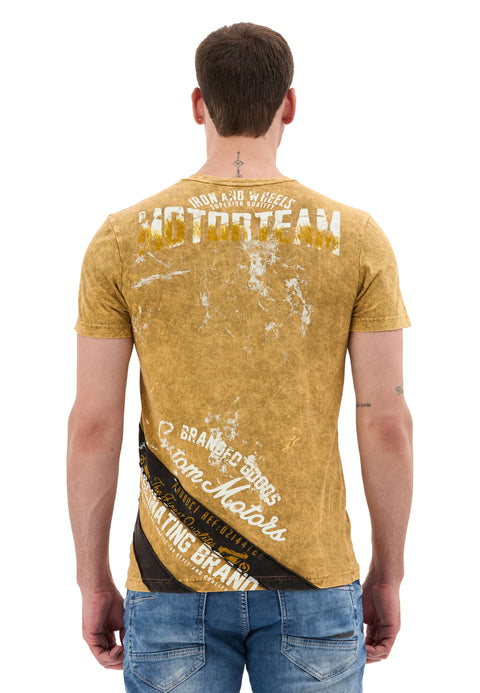 CT706 Men’s T‑Shirt with Vintage Motorcycle Print