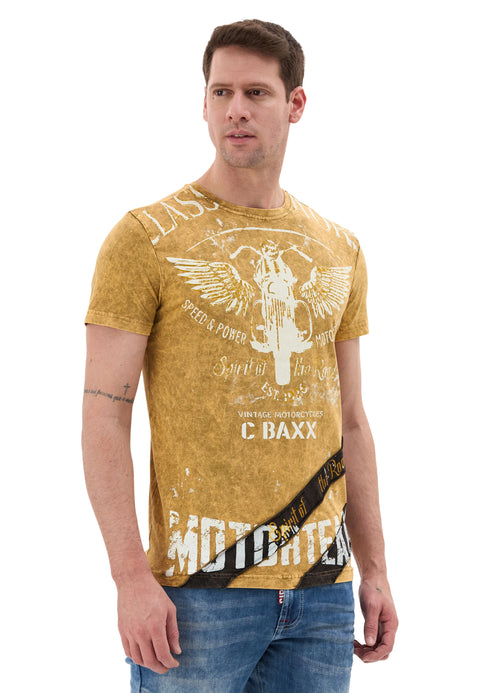 CT706 Men’s T‑Shirt with Vintage Motorcycle Print