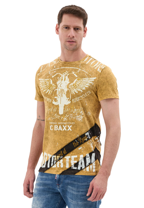 CT706 Men’s T‑Shirt with Vintage Motorcycle Print