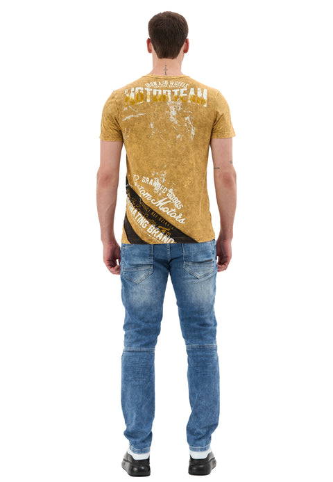 CT706 Men’s T‑Shirt with Vintage Motorcycle Print