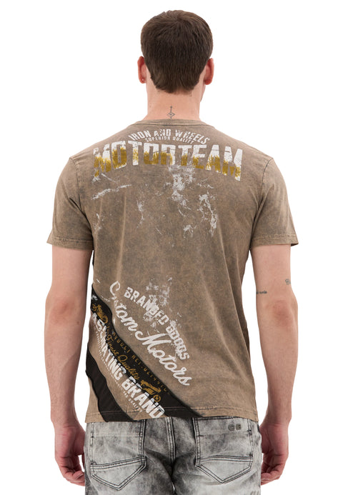 CT706 Men’s T‑Shirt with Vintage Motorcycle Print