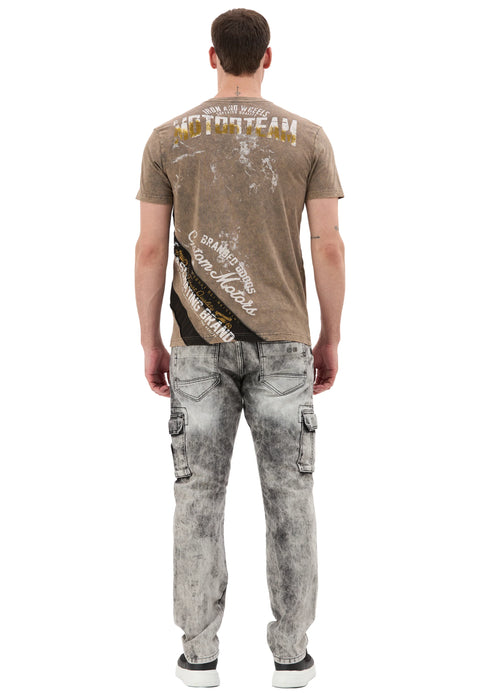 CT706 Men’s T‑Shirt with Vintage Motorcycle Print