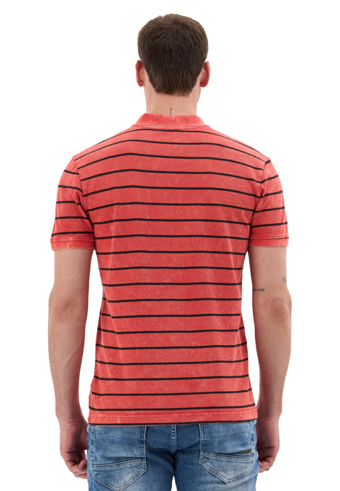 CT858 Men’s Polo Shirt with Stripe Pattern