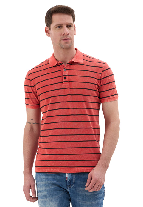 CT858 Men’s Polo Shirt with Stripe Pattern