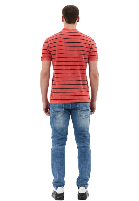 CT858 Men’s Polo Shirt with Stripe Pattern