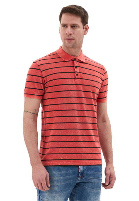 CT858 Men’s Polo Shirt with Stripe Pattern