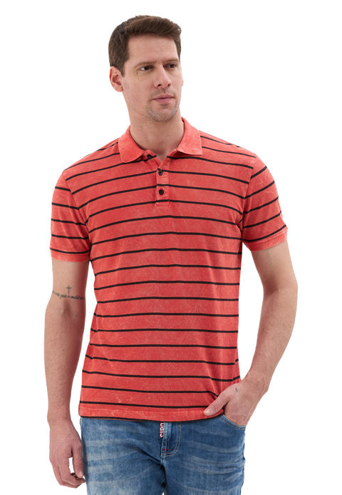 CT858 Men’s Polo Shirt with Stripe Pattern