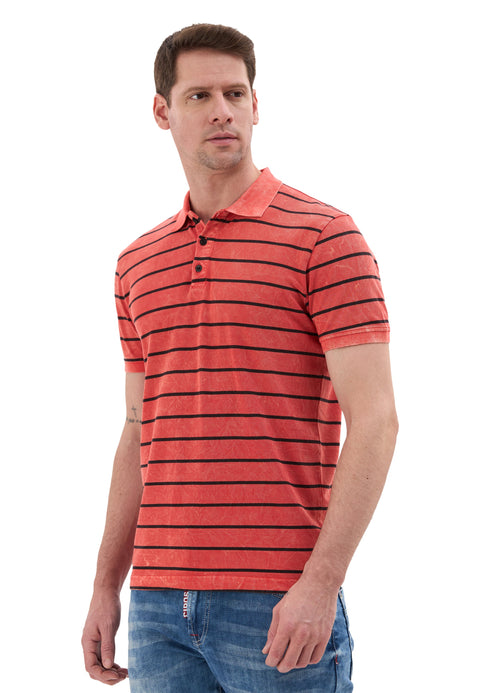 CT858 Men’s Polo Shirt with Stripe Pattern
