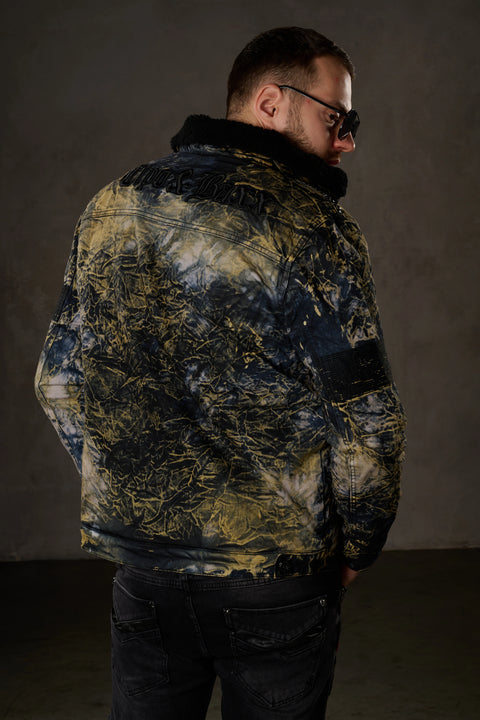 CJ245 Variegated Fur Men's Denim Jacket