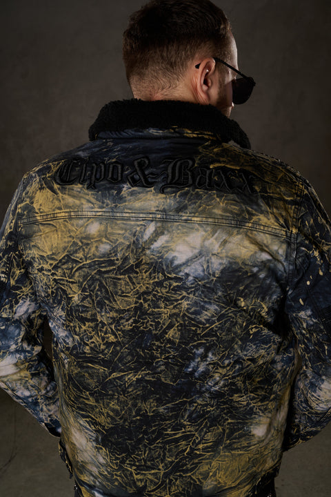 CJ245 Variegated Fur Men's Denim Jacket