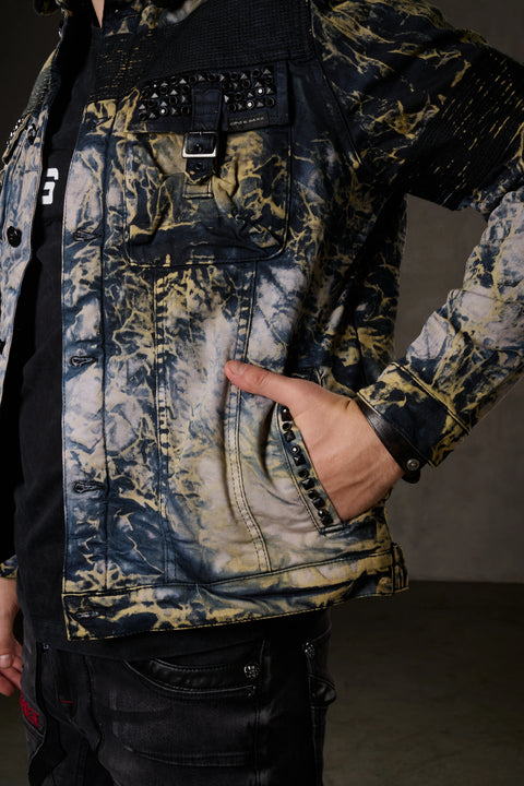 CJ245 Variegated Fur Men's Denim Jacket