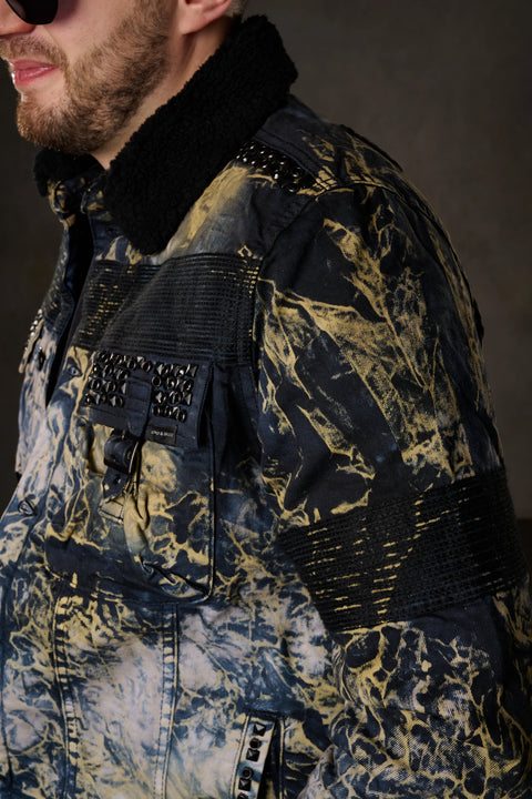 CJ245 Variegated Fur Men's Denim Jacket
