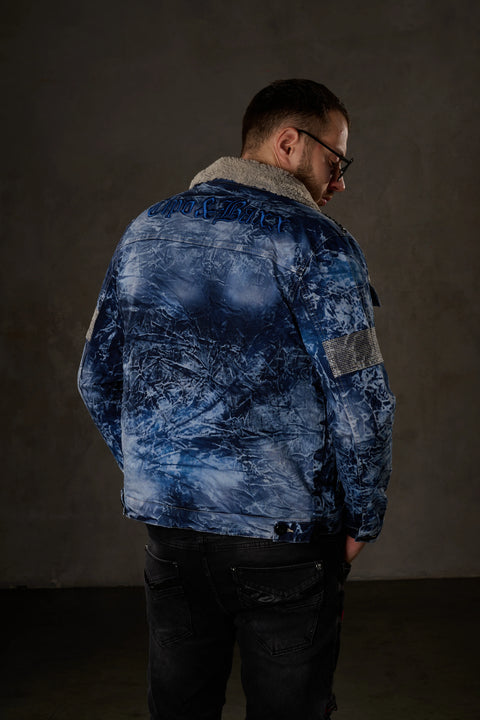CJ245 Variegated Fur Men's Denim Jacket