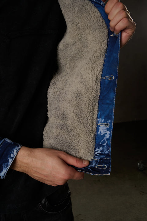 CJ245 Variegated Fur Men's Denim Jacket