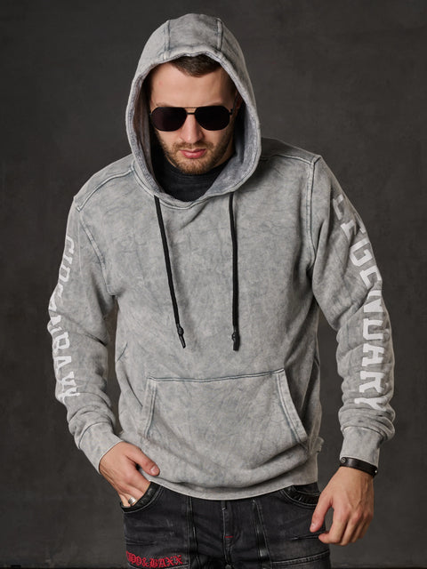 CL597 Men’s Hoodie Sweatshirt with Sleeve Print and Kangaroo Pocket