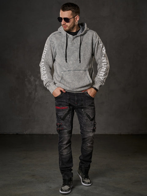 CL597 Men’s Hoodie Sweatshirt with Sleeve Print and Kangaroo Pocket