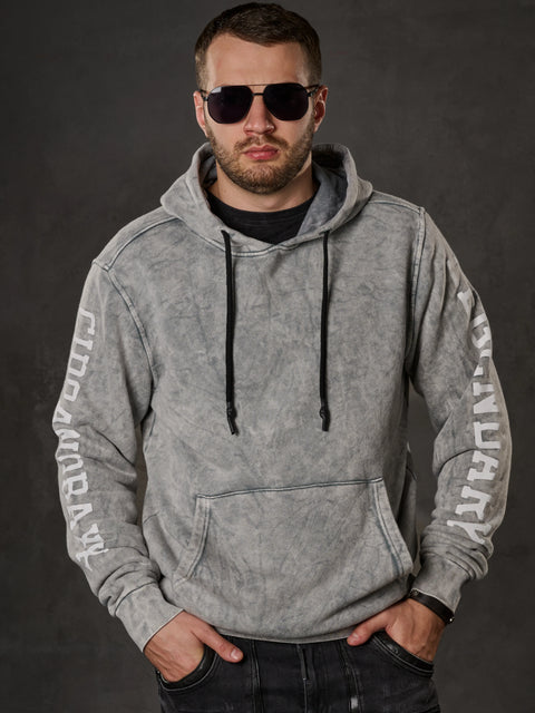 CL597 Men’s Hoodie Sweatshirt with Sleeve Print and Kangaroo Pocket