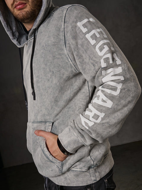 CL597 Men’s Hoodie Sweatshirt with Sleeve Print and Kangaroo Pocket