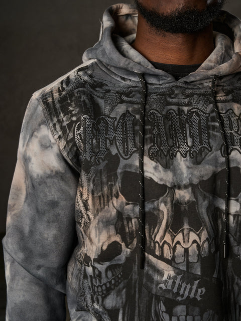 CL405 Skull Head Gothic Pattern Hooded Sweatshirt