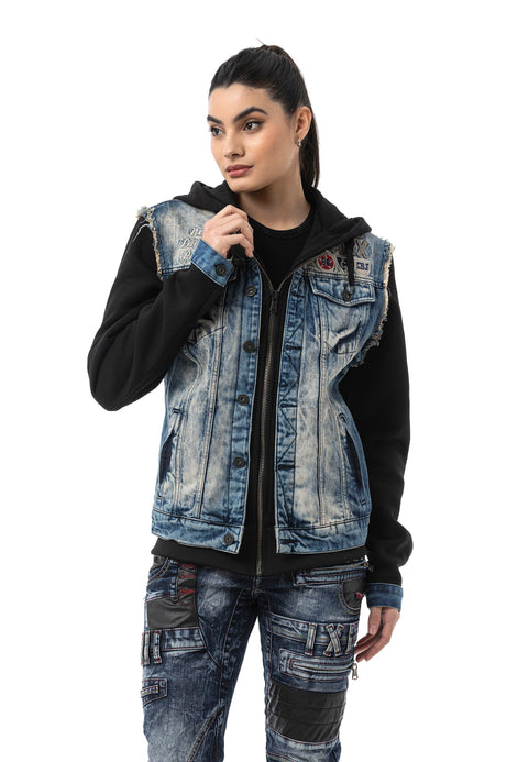 WJ235 Women’s Denim Jacket with Hood