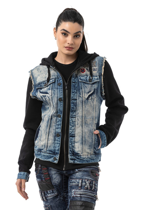 WJ235 Women’s Denim Jacket with Hood