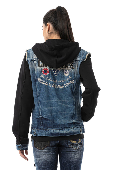 WJ235 Women’s Denim Jacket with Hood