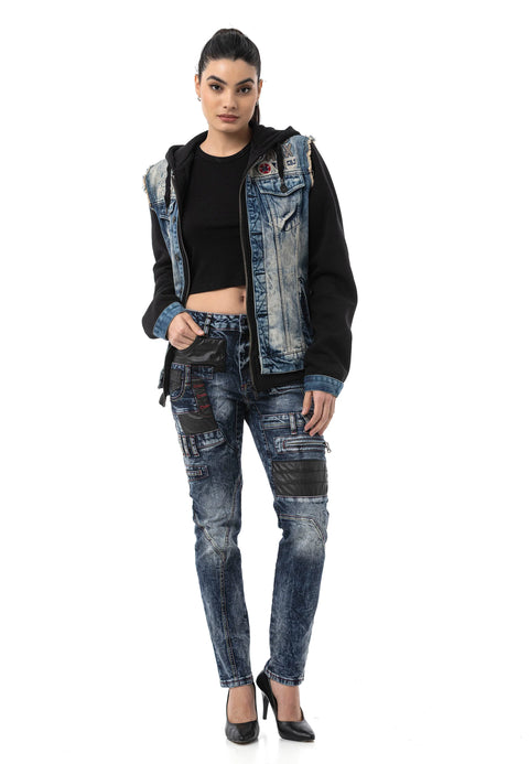 WJ235 Women’s Denim Jacket with Hood