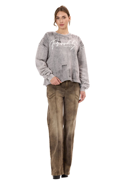 WL375 Women’s Sweatshirt – Streetwear Brush Design