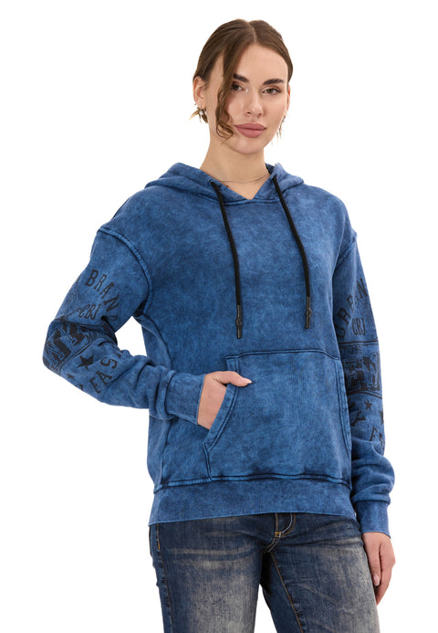 WL378 Women’s Hoodie – Vintage Washed Look with Sleeve Prints