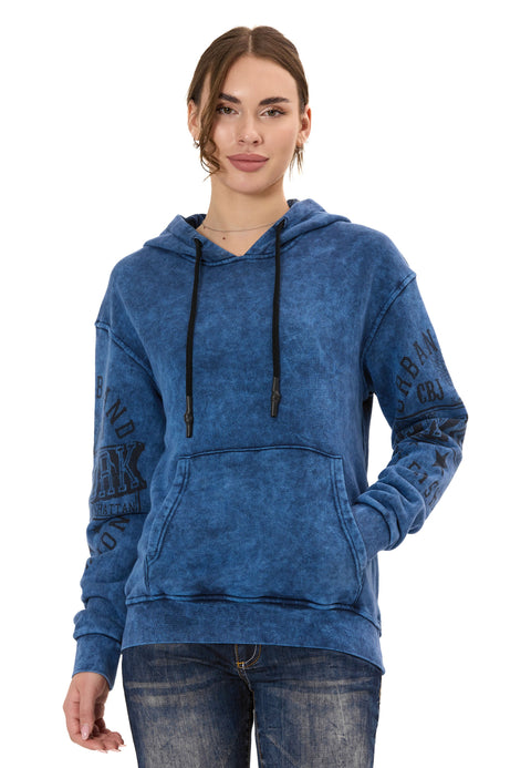WL378 Women’s Hoodie – Vintage Washed Look with Sleeve Prints