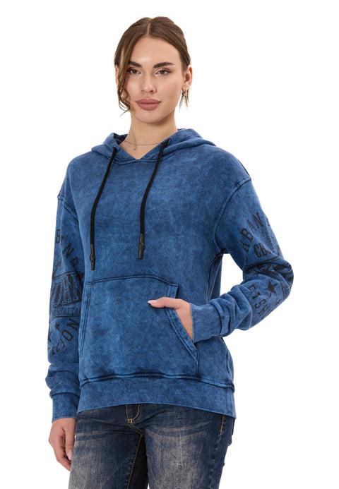 WL378 Women’s Hoodie – Vintage Washed Look with Sleeve Prints