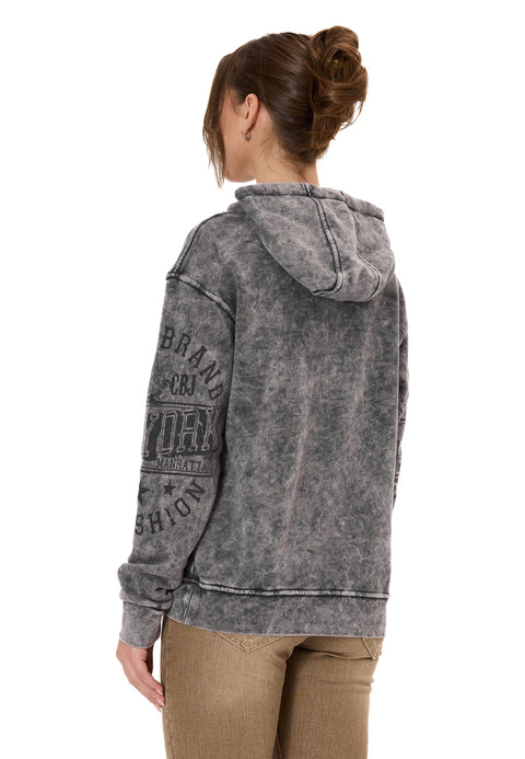 WL378 Women’s Hoodie – Vintage Washed Look with Sleeve Prints