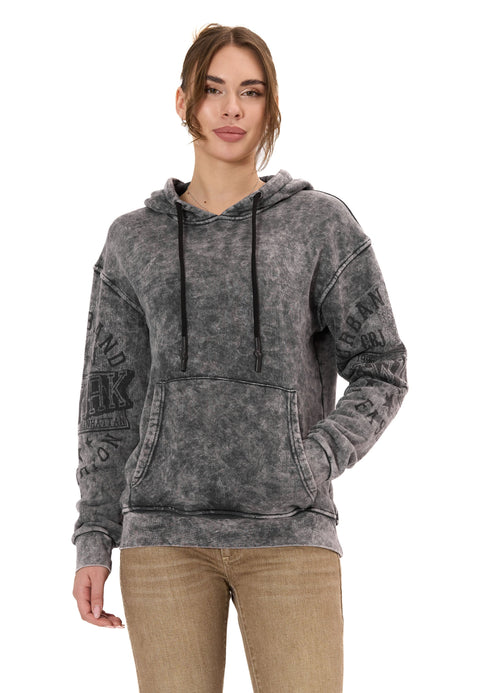 WL378 Women’s Hoodie – Vintage Washed Look with Sleeve Prints