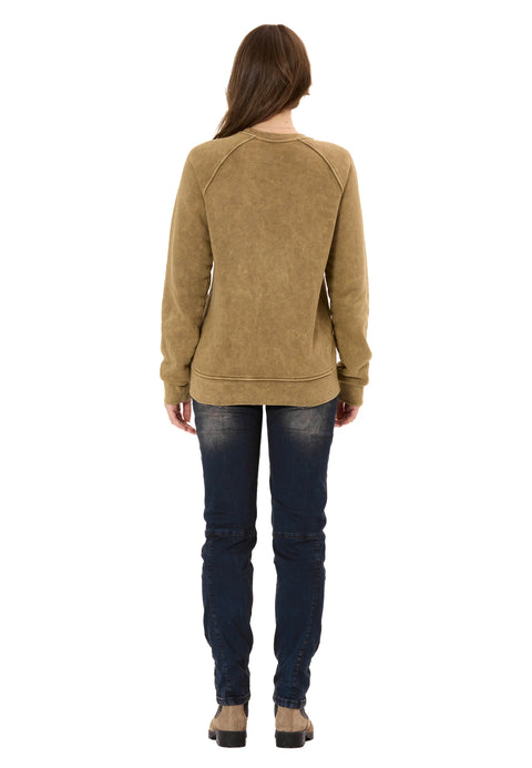 WL381 Women’s Sweatshirt – Washed Look with Logo Embroidery