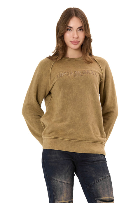 WL381 Women’s Sweatshirt – Washed Look with Logo Embroidery