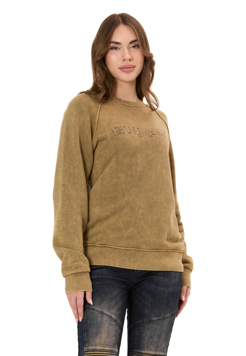 WL381 Women’s Sweatshirt – Washed Look with Logo Embroidery
