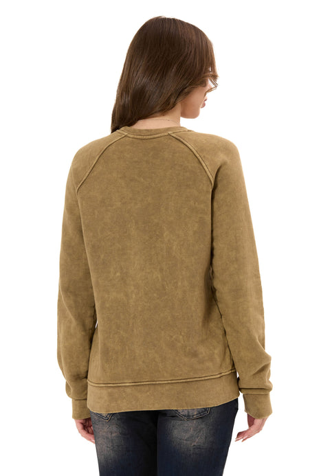 WL381 Women’s Sweatshirt – Washed Look with Logo Embroidery