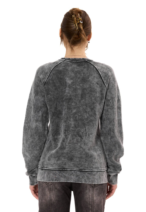 WL381 Women’s Sweatshirt – Washed Look with Logo Embroidery