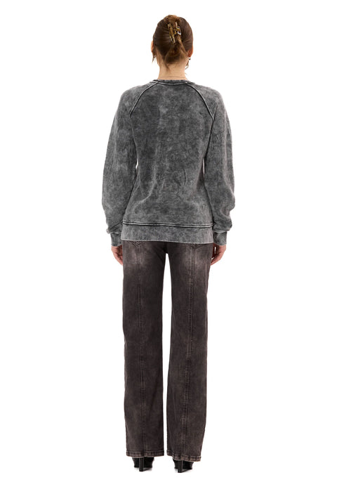 WL381 Women’s Sweatshirt – Washed Look with Logo Embroidery