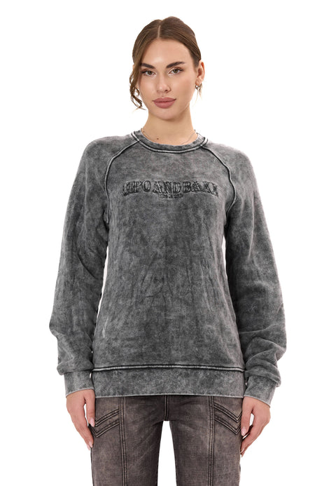 WL381 Women’s Sweatshirt – Washed Look with Logo Embroidery