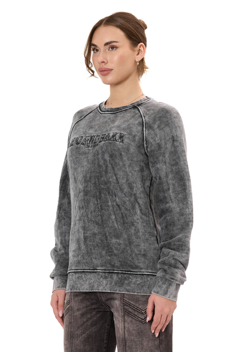 WL381 Women’s Sweatshirt – Washed Look with Logo Embroidery
