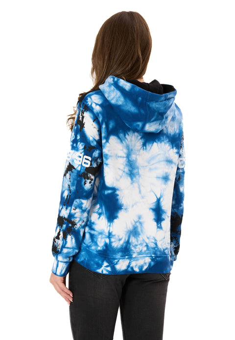 WL382 Women’s Hoodie – Tie-Dye Sweatshirt with Print, Hood & Kangaroo Pocket