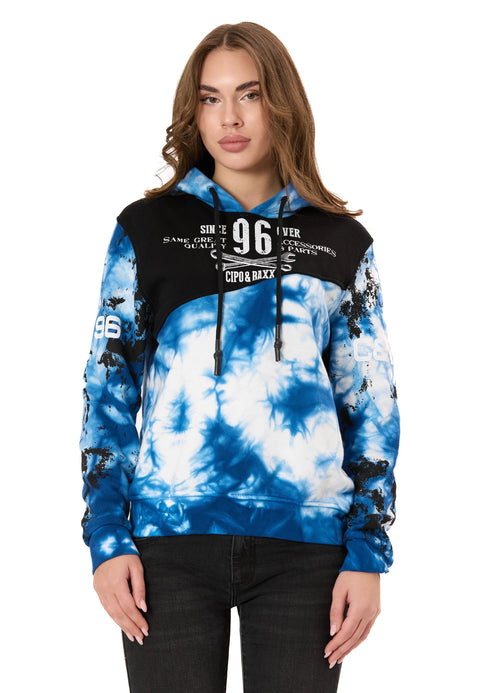 WL382 Women’s Hoodie – Tie-Dye Sweatshirt with Print, Hood & Kangaroo Pocket