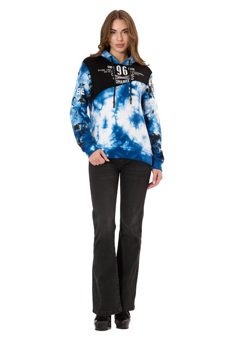 WL382 Women’s Hoodie – Tie-Dye Sweatshirt with Print, Hood & Kangaroo Pocket