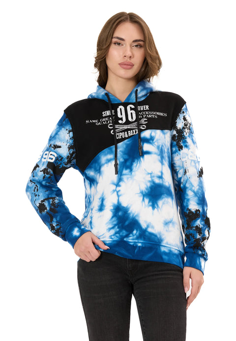 WL382 Women’s Hoodie – Tie-Dye Sweatshirt with Print, Hood & Kangaroo Pocket